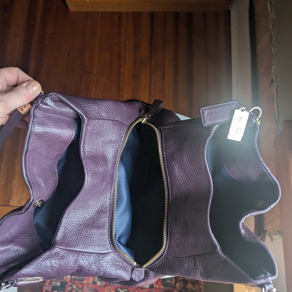 Coach Deep Purple Leather Hobo Bag - Picture 5 of 8